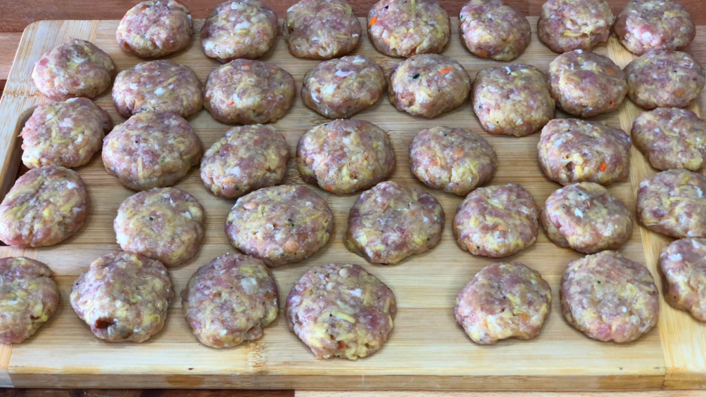 pork meatballs before being fried