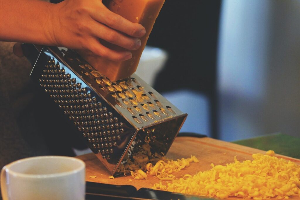 grated cheese for a homemade cheese sauce