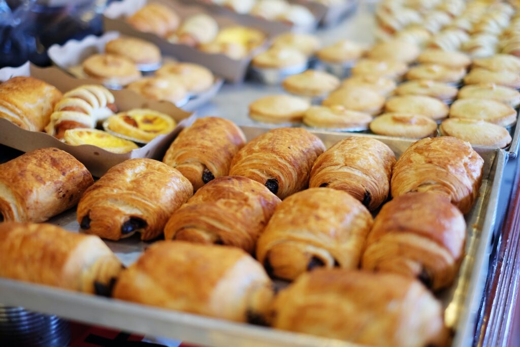 beautiful pastries with a golden top layer