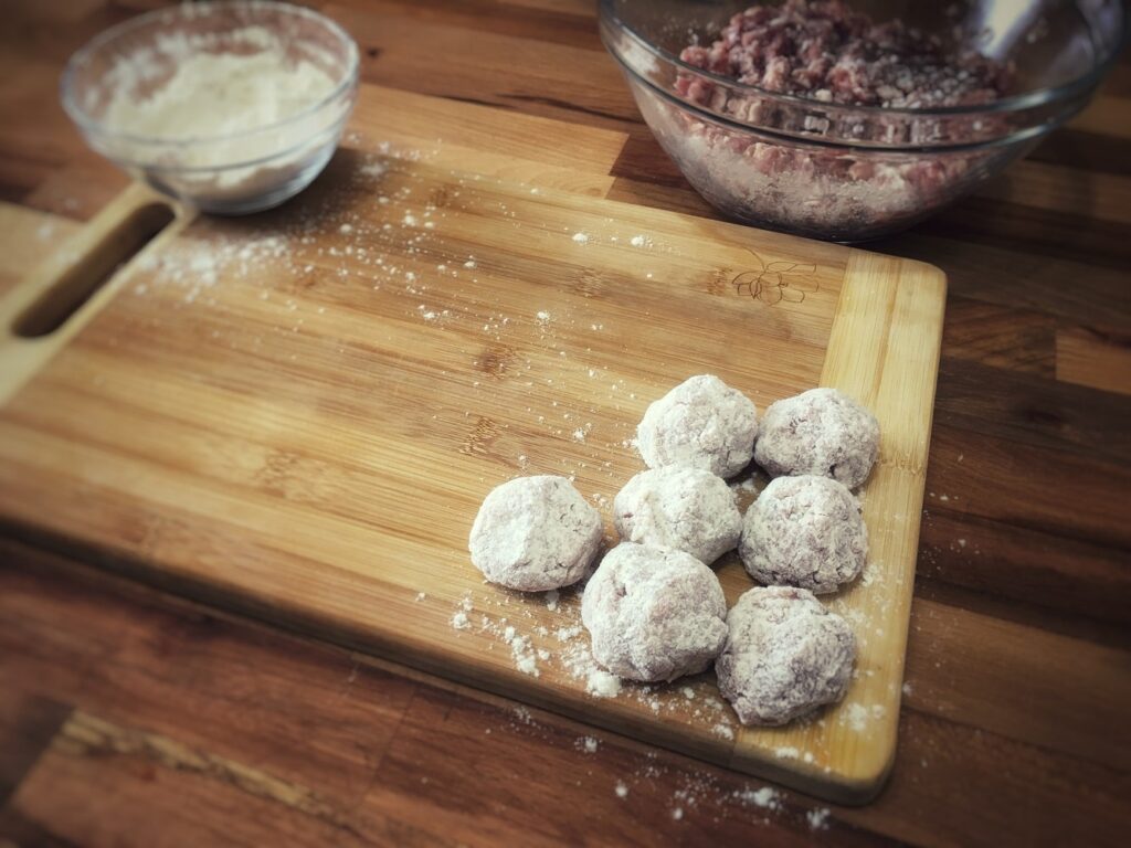 meatballs prepared for the Meatball sour soup