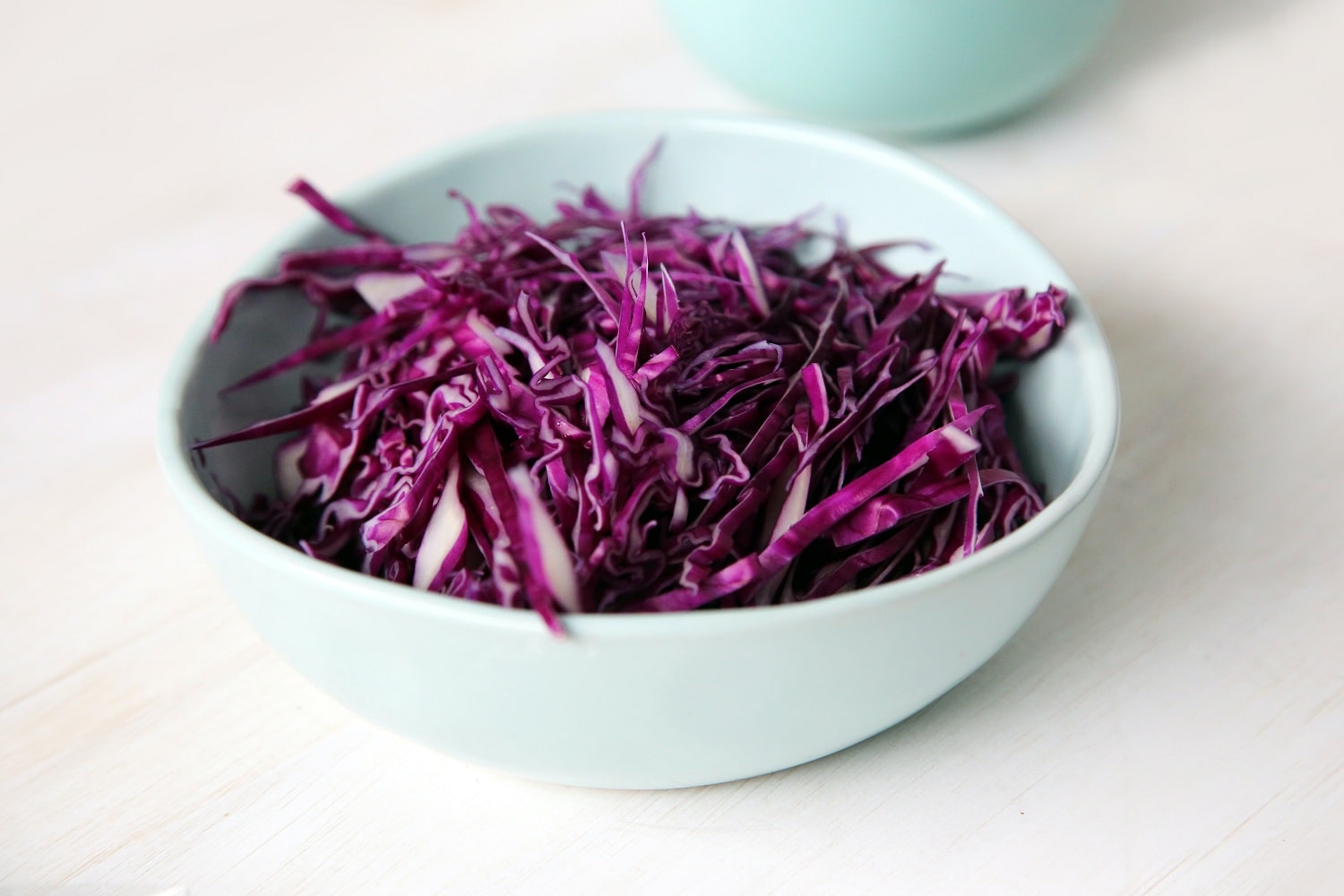 Fresh cabbage slaw made of red cabbage