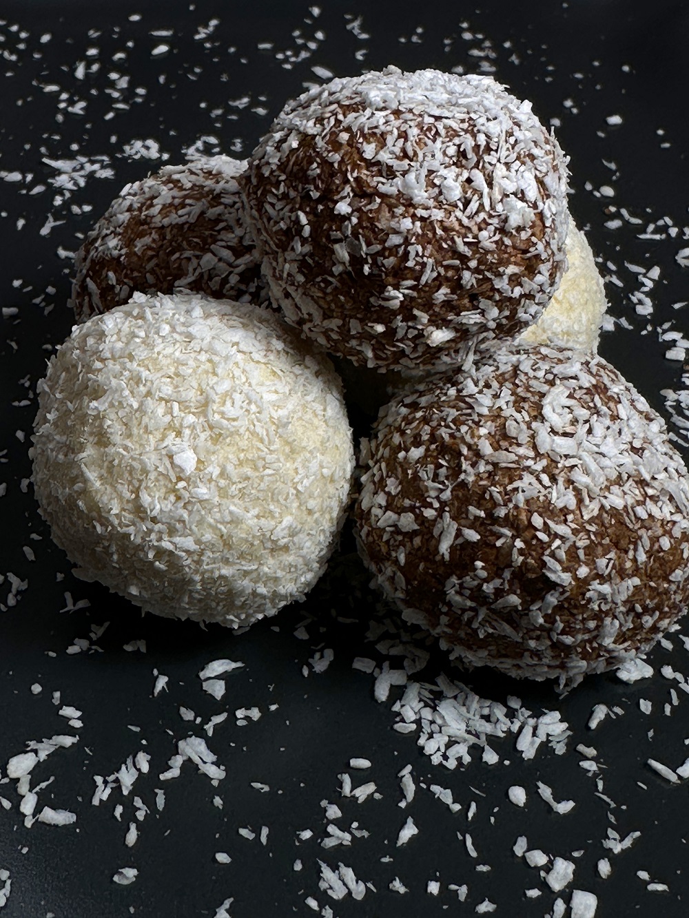 coconut balls vanilla and chocolate