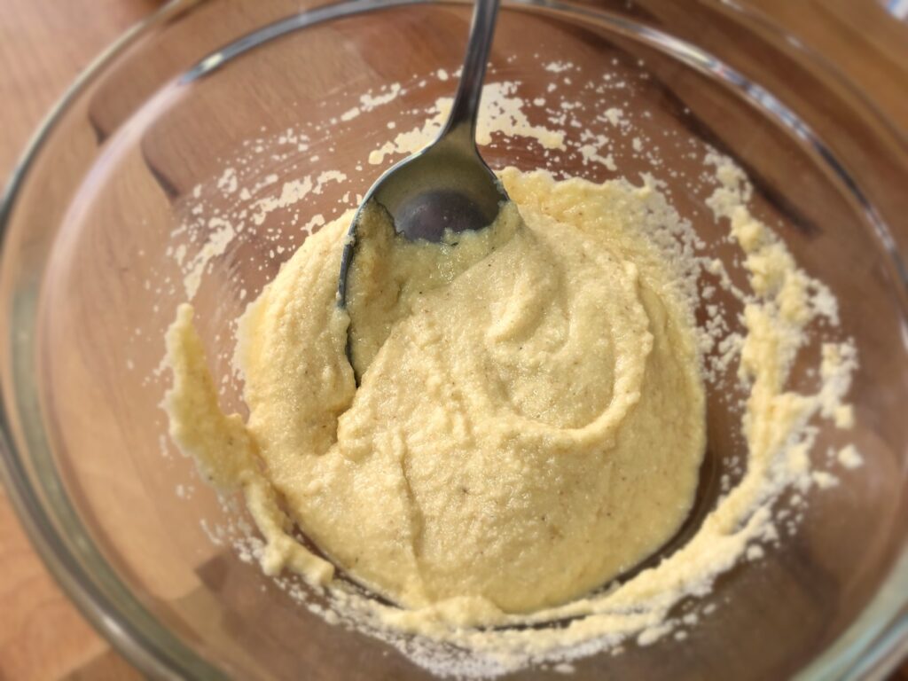 batter for the dumplings in the Semolina dumpling soup