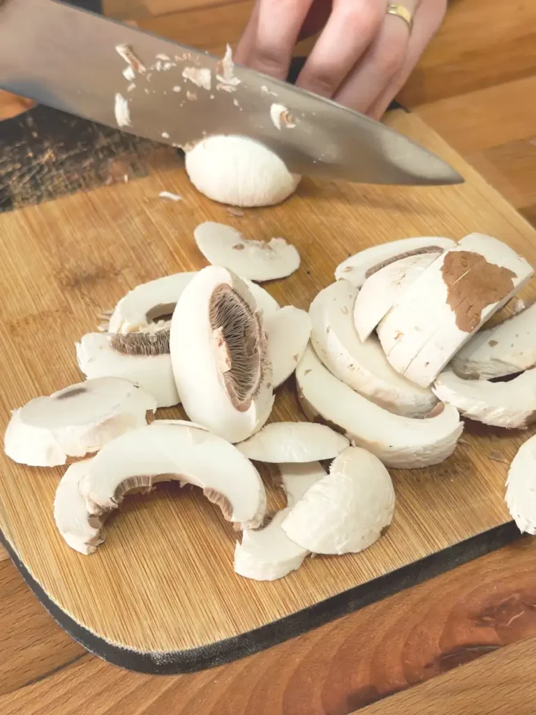 mushrooms for a stuffed pressed sandwich