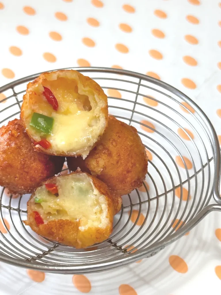 Red and green chili cheesy balls part 2!